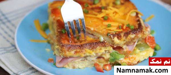طرز تهیه ساندویچ تخم مرغ پنیری