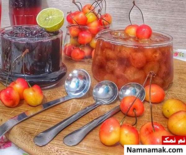 مربای گیلاس شیشه ای