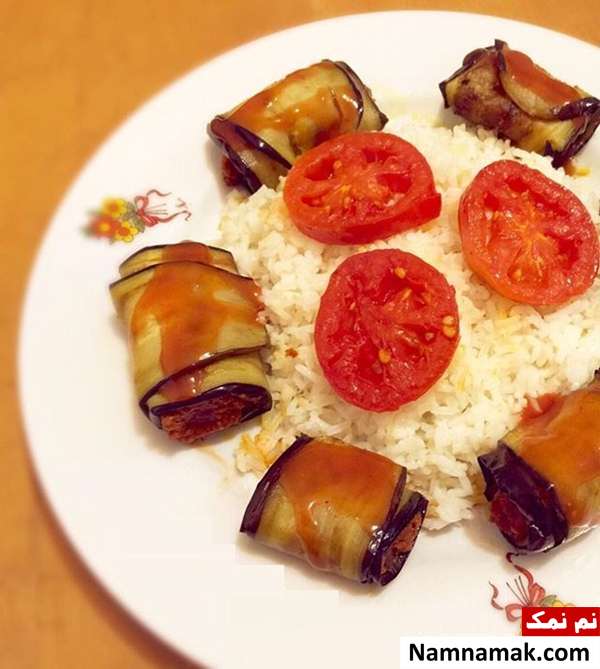 طرز تهیه رولت بادمجان با مرغ