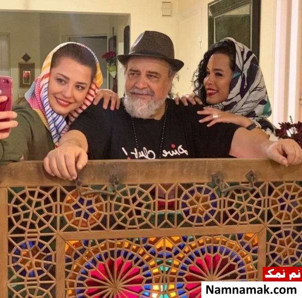 عکس سه نفره مهراوه و ملیکا شریفی نیا با پدرشان