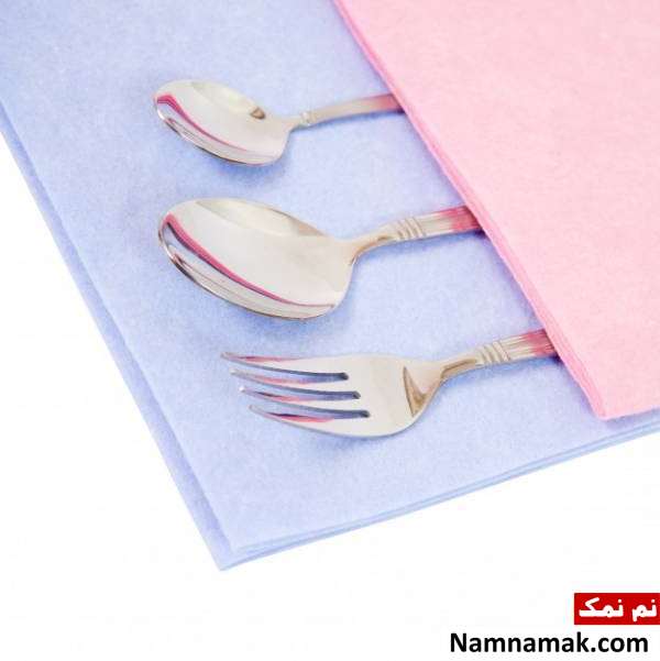 تمیز کردن قاشق چنگال استیل